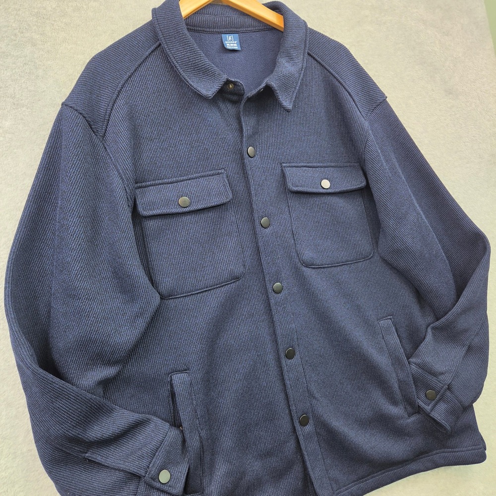 GEORGE Cabincore Fleece Lined Waffle Knit Dadcore Shacket Shirt Jacket Mens 2XL